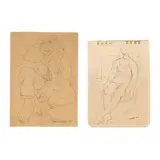 Two Sketches of Seated Figures by Claude Howell, The first an ink on paper, sold Apr 2026