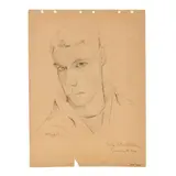 Self Portrait Sketch by Claude Howell, Pencil on sketch book paper, sold Apr 2026