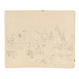 Shipyard by Claude Howell, Ink on paper, sold Apr 2026