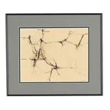 Abstract Composition by Joe H. Cox, Black and colored ink on paper, sold Apr 2026