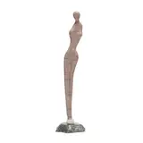 Tall Carved Abstract Figure in Pink Marble by Tim Rider, Carved and polished pale pink and green marble, sold Apr 2026