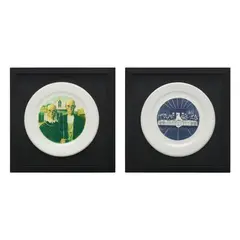 American Gothicware and Last Supperware , Two Works by Howard Kottler, Serigraph on paper plate, sold Apr 2026