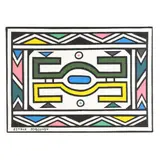 Ndebele Abstract by Esther Mahlangu, Acrylic on canvas, sold Apr 2026