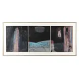 Under a Black Rabbit Moon by Raymond Chorneau, Oil and encaustic on paper, sold Apr 2026