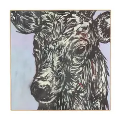 Cow by Mathew Curran, Acrylic on board, sold Apr 2026