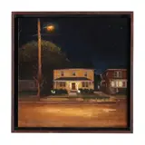 Yellow House at Night by Alberto Ortega, Oil on hardboard, sold Apr 2026