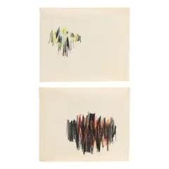 Two Original Works by J. Jay McVicker, Crayon on paper, offered Apr 2026