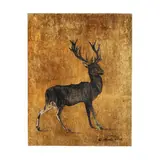 A Noble Stag by Stephen White, Oil and gold leaf on panel, sold Apr 2026