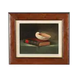 Still Life with Shell and Book by Bert Beirne, Oil on panel, sold Apr 2026