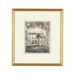 The University of North Carolina at Chapel Hill, 'Old East' and the Old Well by Louis Orr, Etching, sold Apr 2026