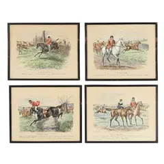 Set of Four Equestrian Prints by Finch Mason, Hand colored lithographs, sold Apr 2026