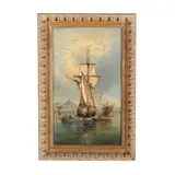 Fishing Boats at Napoli Harbor by Consalvo Carelli, Oil on board, sold Apr 2026