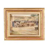 A Surrey Farmyard by George Hall Neale, Oil on panel, sold Apr 2026