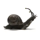 Small Bronze Snail by Michael Storey, Patinated bronze tabletop sculpture of a snail, sold Apr 2026