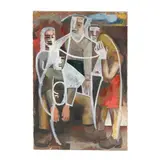 Five Figures, manner of Picasso by Robert Broderson, Oil on canvas, sold Apr 2026