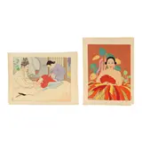 Le Lettre du Fille ou la Demande / La Fille du Chef (Two Works) by Paul Jacoulet, Woodblock prints in colors, sold Apr 2026