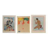 La Peche Miracleuse / Le Betel "Yap" / Les Enfants aux Yeux Jaunes (Three Works) by Paul Jacoulet, Each a woodblock print in colors, sold Apr 2026