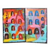 Neighbors & Friends Diptych by Zev Daniel Harris, Assembled mixed media sculpture comprised of wood, sold Mar 2026