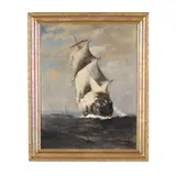 Sailing Ship at Sea by T. Bailey, Oil on canvas, sold Mar 2026