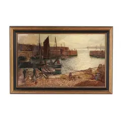 Harbor Scene by Alexander Mortimer, Oil on canvas, sold Mar 2026