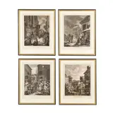 Four Times of the Day: Morning, Noon, Evening, Night (Complete Suite of Four) by William Hogarth, Each an etching and engraving on laid paper, sold Mar 2026