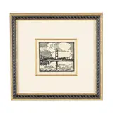 Lookout Light by Mabel Pugh, Linoleum block print on Japan paper, sold Mar 2026
