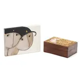 Small Painting and Box by Stephen White, Each an oil and gold leaf on wood, sold Mar 2026