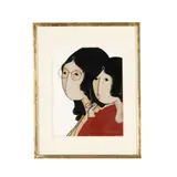 Two Women with Glasses by Stephen White, Oil on paper, sold Mar 2026