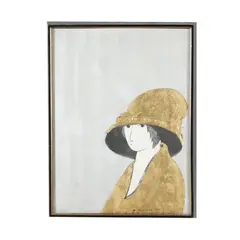 Jane by Stephen White, Woodcut print with gold leaf, sold Mar 2026