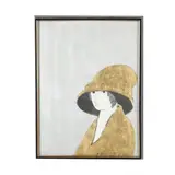 Jane by Stephen White, Woodcut print with gold leaf, sold Mar 2026