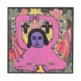 Untitled (Figure with Flowers and Creatures) by Prospere Pierre-Louis, Acrylic on canvas, sold Mar 2026