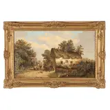 Thatched Cottage with Carriage and Hens by Walter Reeves, Oil on canvas (lined), sold Mar 2026
