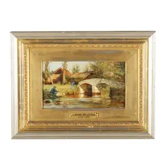 Soldiers Fishing at a Bridge by Étienne-Prosper Berne-Bellecour, Oil on panel, sold Mar 2026