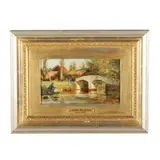 Soldiers Fishing at a Bridge by Étienne-Prosper Berne-Bellecour, Oil on panel, sold Mar 2026