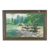 Post at Varna Railroad by Dimitar Radoykov, Oil on canvas (lined), sold Mar 2026