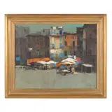 Via Monserrato by Nicola Simbari, Oil on canvas, sold Mar 2026