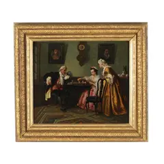 The Game of Chess by Adolphe Alexandre Lesrel, Oil on canvas (lined), sold Mar 2026