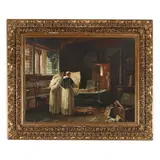 A Monastic Library by Vincent Stoltenberg Lerche, Oil on canvas (lined), sold Mar 2026