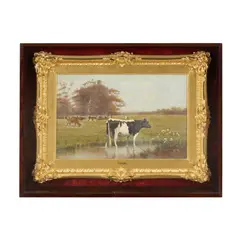 Dairy Cattle Grazing in an Autumn Landscape by Clinton Loveridge, Oil on canvas, sold Mar 2026