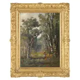 Woman in the Woods by Maria a'Becket, Oil on canvas, sold Mar 2026