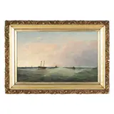 Ships at Sea by John Wells Stancliff, Oil on cradled panel, sold Mar 2026