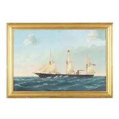 Portrait of the USS Kensington by William Pierce Stubbs, Oil on canvas (lined), sold Mar 2026