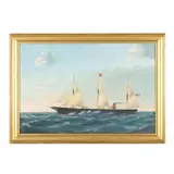 Portrait of the USS Kensington by William Pierce Stubbs, Oil on canvas (lined), sold Mar 2026