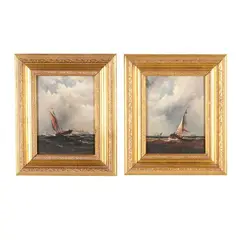 Pair of Maritime Scenes by James Hamilton, Oil on walnut panel, sold Mar 2026
