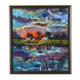 Sunrise Across the River by Kenneth Ness, Oil on panel, sold Mar 2026