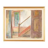 Interior, Stairway (Speight Home, Bertie County) by Sarah Blakeslee, Oil on canvas, sold Mar 2026