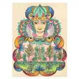 Untitled (face with garden) by Minnie Evans, Crayon and pencil on paper, sold Mar 2026