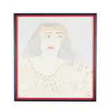 Portrait of a Woman by Lee Godie, Ink and crayon on canvas, sold Mar 2026