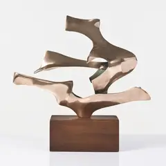 Nef by Fred Brouard, 1978, Bronze poli et acajou, sold Dec 2014