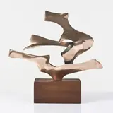 Nef by Fred Brouard, 1978, Bronze poli et acajou, sold Dec 2014
